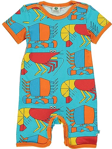 Småfolk Baby pojkar body suit Ss/Sl. Crustaceans spädbarn och småbarn dräkter, Blå atoll, 68