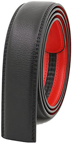 Yorggvel Herren Gürtel Ohne Schnalle Echt Leder,Ratsche Automatik Gürtel Business und Anzug Gürtel Schwarz für Männer,Guertel Breite 3.5cm