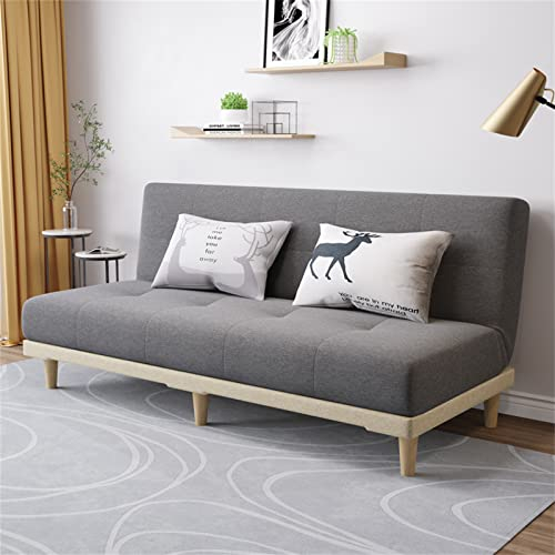 Umwandelbares Sesselbett, in 3 Winkeln verstellbare Rückenlehne, Schlafsofa mit verstellbarer Rückenlehne, 4-in-1-Klappbodencouch, für Wohnheim, Gästezimmer, Beige, 120 × 61 × 75 cm (Dunkelgrau