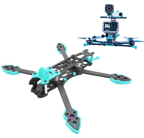 ZLXHDL FPV Drone Frame, 225mm Carbon Fiber Racing Quadcopter Frame, Professional Wheelbase for RC Drone Accessories, H-Shaped Design (Blau)
