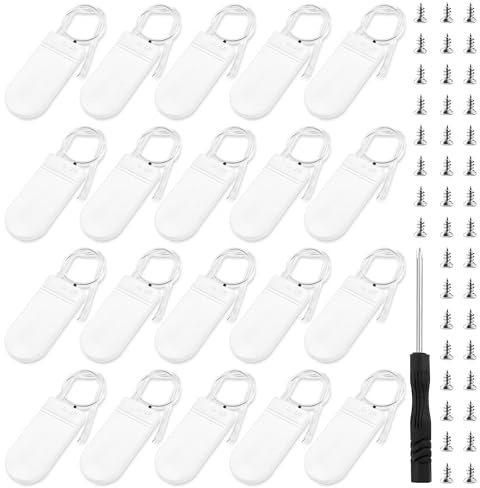 KUOQIY 20 Pièces CR2032 Support de Batterie 2 x 3V Commutation Marche/Arret Interrupteur, Supports de Piles CR2032 3V avec Interrupteur, avec Tournevis et Vis, Blanc