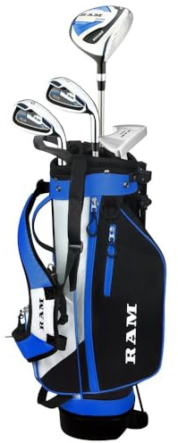 Ram Golf SDX Junior Boys Golf Clubs Set with Bag (Blue, 6-8 Years, Left)