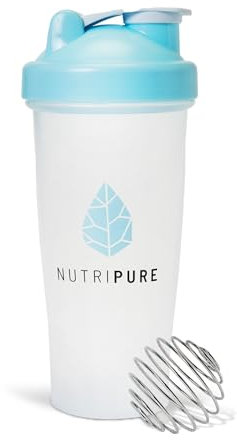 Nutripure | Shaker Proteine Inox | Transparent | Bouteille Shaker Sport avec Boule Inox | Mélange Homogène et Facile à Nettoyer | Conception Hermétique et Durable | 600 ml | Fabriqué en France