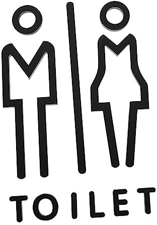 NUOBESTY Toilettenschild Selbstklebend Weiß – Toilettenschilder Für Damen Und Herren Acryl-waschraumkennzeichnung Kreatives Badezimmerschild