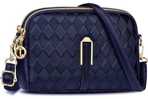TEUEN Kleine Damen Handy Umhängetasche, Moderne Crossbody Bag aus Weichem Vegan Leder mit Mehreren Fächern und Abnehmbare Schultergurte für Dates, Shopping, Arbeit, Reisen