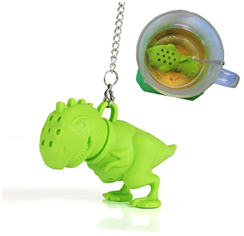 MAGICLULU Infuseur Thé Silicone Alimentaire Forme De Dinosaure Vert Filtre Vrac Facile à Nettoyer Diffusion Pour Amateurs De Thé
