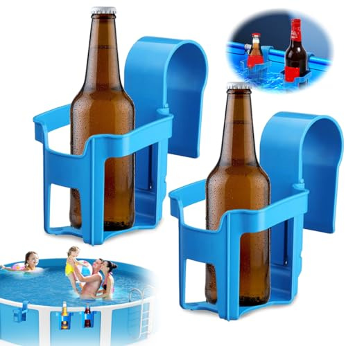 4 Piezas Portavasos de Piscina, Portavasos Colgantes para Piscina, Soporte para Bebidas Piscinas, Portavasoss Junto a la Piscinas Desmontable, Accesorios Piscin-a Portavasoss Colgante para Verano