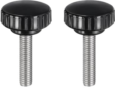 QUARKZMAN 2 Stück Rändelschraube mit Gewinde M8 x 40mm Edelstahl 304 | Rundkopfschraube Rundgriffschraube Klemmknöpfe 30mm Handknöpfe, Daumenschrauben Spannschraube, Für Industrie Maschine