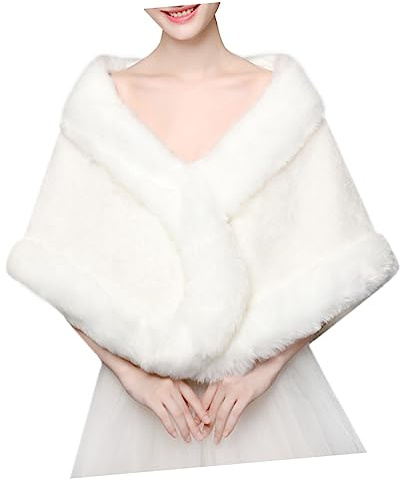 VALICLUD Scialle Morbido Sposa Accessorio Abito Invernale Caldo Mantellina Morbida Bianca Elegante Sciarpa Sposa Moda