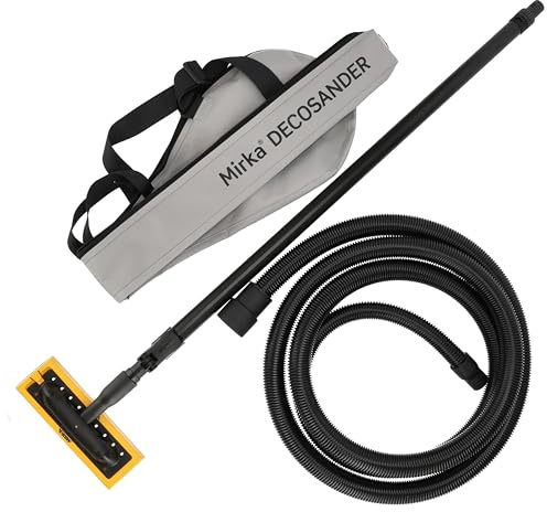 Mirka DecoSander handslip med teleskopiskt skaft/dammfri slipning av vägg- och takytor, gipsväggar, detaljarbete/för 80x230 mm slipremsor/Kardborrefäste / 8393901011 | Dammfri stavslip med kardborreband för slät vägg- och takfinish perfekt för gips och detaljarbeten