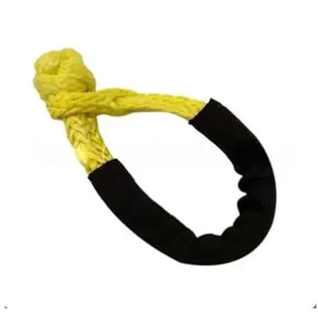1 Corde de remorquage synthétique de 18600 kg, Manille Souple, 4 x 4, Corde de Protection Robuste, Manchon Tout-Terrain for Camion et SUV(Yellow Rope)