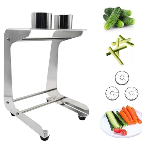 Cortador manual de verduras, cortador de verduras de acero inoxidable para zanahorias y pepinos, velocidad de 10 rebanadas/minuto con cuchillas ajustables, ideal para preparar ensaladas de sushi
