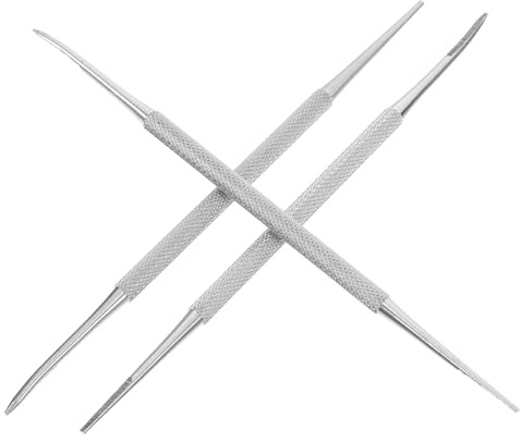 DIYEAH Lot de 3 Cuillères à Cuticules en Acier Inoxydable, Grattoir Double Face pour Repousser et Nettoyer les Ongles, Outil Professionnel pour Manucure Pédicure à Domicile et Salon, Kit