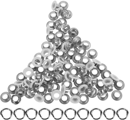 VINTORKY Metallösen 100 Stück 3mm Weiß Hohlnieten für Schuhreparatur Stoff und Basteln Zubehör