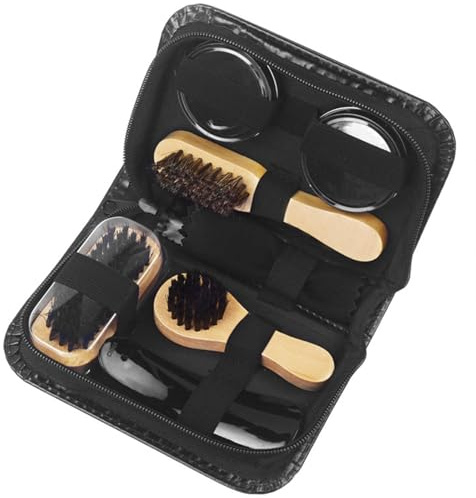 PUXZYAX Kit para el cuidado de botas de cuero, limpiador, lustrador de zapatos, incluye 1 calzador y accesorios esenciales para su cuidado, paños de pulido,