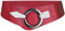 Elastischer Damen Taillengürtel, ca. 6 cm breiter Hüftgürtel mit silberner Ring-Schließe-75 cm (für Taillenweite 75-90 cm)-Rot