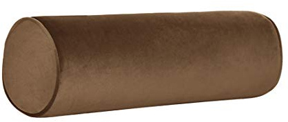 Tinbolunce Memory Foam Roll Pillow for Knee/Leg/Neck - Full Moon Bolster/Round Cylinder Pillow for Sleeping on Side or Back - Removable Cooling Cover Length 18 x 6 Diameter (Chocolate Brown)
