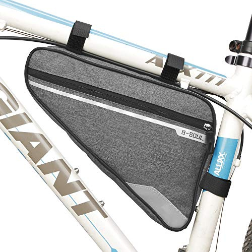 VOANZO Fahrrad Aufbewahrungsbox Rahmentasche, wasserdichte Fahrrad Dreieck Tasche Große Kapazität Satteltasche für Rennrad Mountainbike 290 x 200 x 50 mm (Grau)