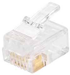 sourcing map Telephone Modular Plug Male RJ12 Connectors, Copper Core 6P6C Clear 50pcs