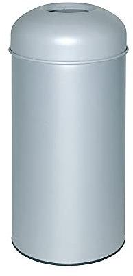 OFITURIA® Papelera Grande Metálica Capacidad 102 litros Color Plata Contenedor con Cubo Interior y Cabezal Extraíble