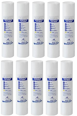 10x Aquati Polypropylene Foam PP 1 Micron Sediment Standard Water Filter Cartridge 10” for Reverse Osmosis, HMA, Drinking Water Purification Systems, BPA-Free