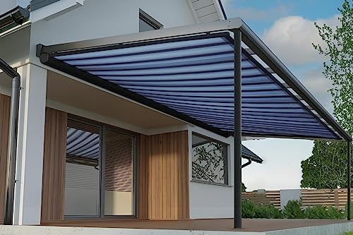 Arilco Terrassenüberdachung | Wintergarten | Inklusive Terrassenmarkise | Neu | 12mm VSG-Glas | 4m x 4m