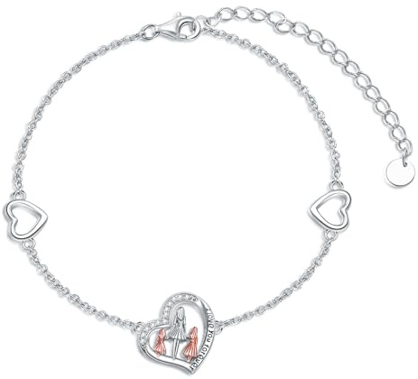 ROMANTICWORK Mutter Tochter Armband 925 Sterling Silber Herz Mama Tochter Armband Schmuck Geschenke für Damen Mädchen