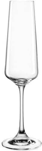 Leonardo Paladino 066309 - Bicchiere da spumante in vetro prosecco lavabile in lavastoviglie, 1 pezzo, calice da spumante con manico estratto, bicchiere da champagne 220 ml