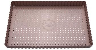 Sallys Tateform eckig mit Hebeboden - Quicheform mit spezieller Antihaftbeschichtung, Tartelette Förmchen (31 x 20 cm)