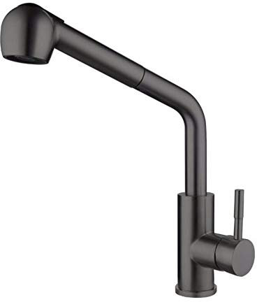 WACEH Faucet Pintura Negra para Hornear del Grifo del Fregadero del Grifo del tirón del Acero Inoxidable de la Cocina 304 Water-Tap