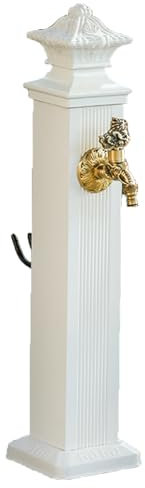 LUNAIZHUO Colonna d'Acqua Vintage con Porta Tubo e Rubinetto Interamente in Rame, Fontane da Giardino Antigelo con Pistola a Spruzzo per Giardino di Ville(72cm/28in)