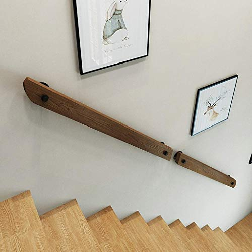 Set di corrimano per scale da 50,8 cm, in legno di pino antiscivolo, per scale interne, casa, giardino, corridoio, soppalco, terrazza, soluzione di sicurezza durevole ed elegante