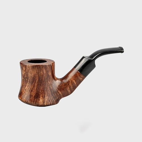 Pipa de tabaco de madera, pipa de fumar clásica hecha a mano con raíz de brezo, se adapta a filtro de 9 mm para regalo del día del padre (B)