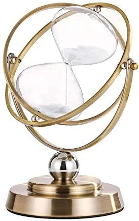 Clessidra con rotazione a 360 gradi Timer for sabbia in metallo europeo Orologio con sabbia da 60 minuti Orologio con clessidra in ottone vintage Timer da cucina for ufficio a casa(60mins)