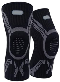 Generisch Basketball-Sport-Knieschützer, Laufschutzausrüstung, kompatibel mit Fußball, Badminton, Halbmond-Meniskus(Black,M)