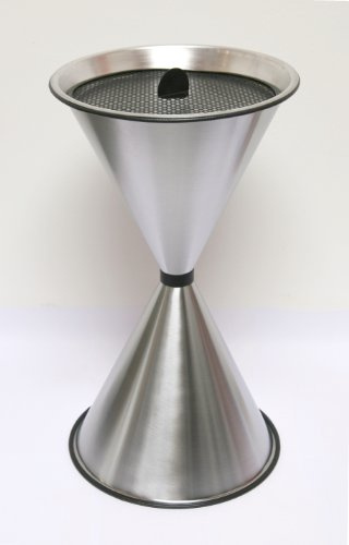 Standaschenbecher Diabola 71x40cm ALU matt SZAGATO | Made in Germany Aschenbecher für draußen mit Deckel aus Aluminium