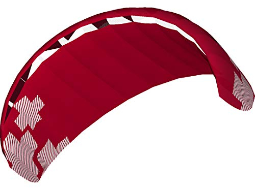 HQ4-Kites 118045 - Rush Pro 250 Red, Dreileiner Lenkmatte Trainerkite, Spannweite: 250cm, inkl. 160/120kp Dyneemaschnüre 3x20m auf 3-Line 50cm-Controlbar, 5-24 Knoten