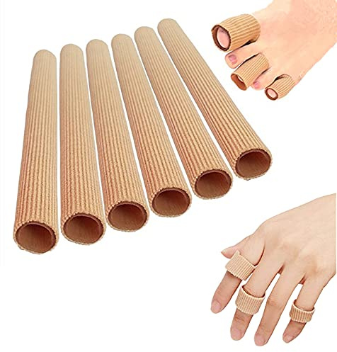 6 Stück Silikon Zehenschutz Zehenkappen Zehenpolster Soft Exklusiv Schlauchbandage Fingerbandage Druckschutz Fingerkappen 2x15cm