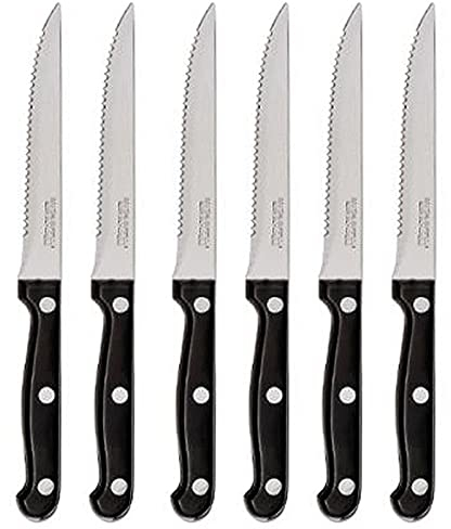 Paris Prix Secret de Gourmet - Lot de 6 Couteaux de Table Steak 27cm Noir