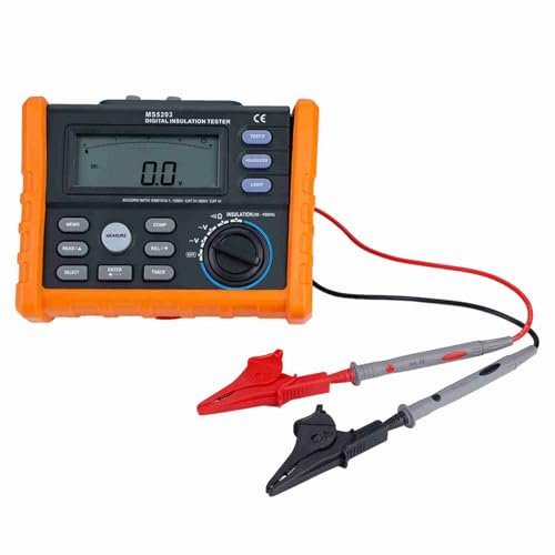 PM5203 Digitaler Widerstandsmesser, 1000 V, Isolation, Megohm Tester Widerstand AC/DC Spannungsprüfer mit LCD-Display Hintergrundbeleuchtung