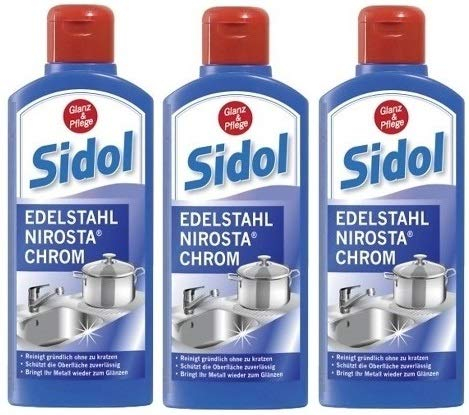 3 x SIDOL reinigt Metalle (Edelstahl Nirosta Stahl 3 x je 250ml)