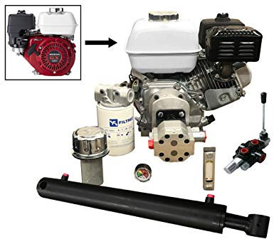Log Splitter Kit with 9HP Engine, Incl. AUTO KICKOUT Lever Valve. Suitable for a 10 Ton Force