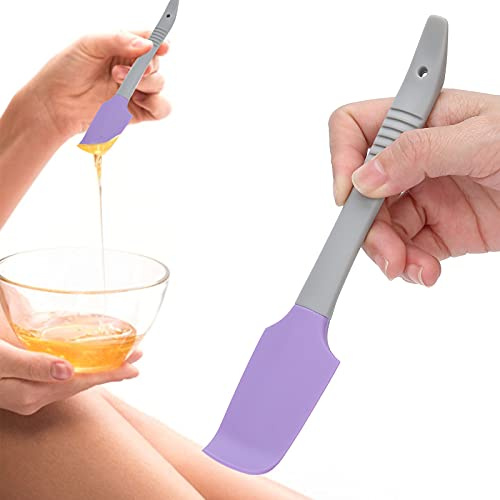 Spatola di cera in silicone, applicatore di cera riutilizzabile antiaderente Spatola da cucina per la depilazione domestica (viola)