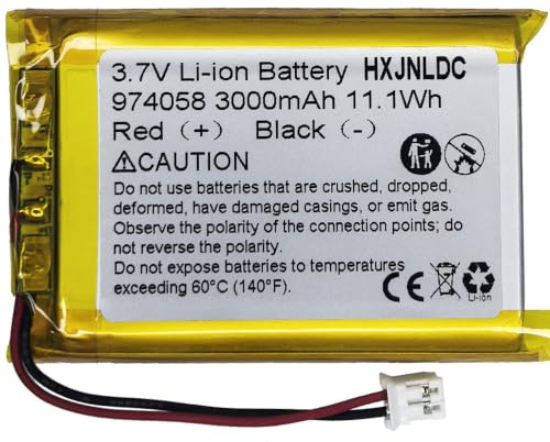 Batería Recargable de polímero de Litio DC 3,7 V 3000 mAh 974058 Adecuada para sustituir baterías integradas de 2 Cables en Dispositivos electrónicos de 3,7-5 V y Luces LED.