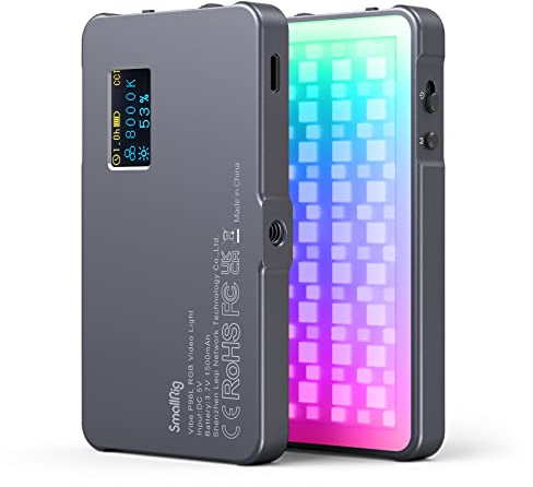 SMALLRIG RGB Video Light, Luce OLED Portatile Full Color CRI 96+ Dimmerabile 2500K-8000K, Illuminazione Ricaricabile per Fotografia, Videoconferenza, YouTube, TikTok - 3489B