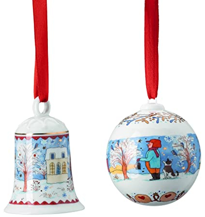 Hutschenreuther Sammelserie 2022 Set Glocke/Kugel Weihnachtsa.