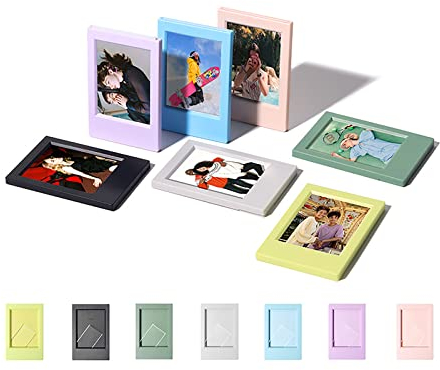 Rieibi (7 Pack) 3 Zoll Mini Bilderrahmen Set für Instax Mini Evo/12/11/9/8/7+ Film - Tischdekoration