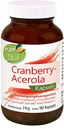 KOPP Vital® Cranberry-Acerola Kapseln | 74 g | 1 x 90 Kapseln | mit Vitamin C | Apothekenqualität