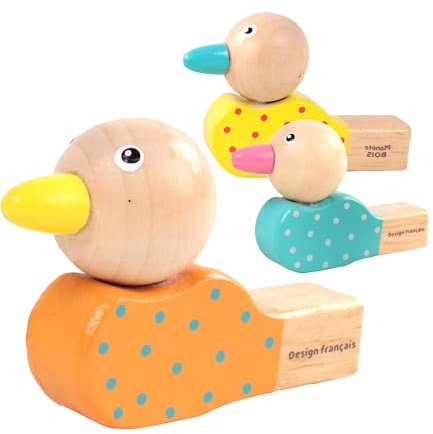 PLANÈTE BOIS - Confezione da 24 fischietti uccello - FSC - 030151PA - 24 pezzi - Multicolore - Legno - Gioco per bambini - Ricreazione - Festa di paese - 8 cm x 5 cm - A partire dai 2 anni