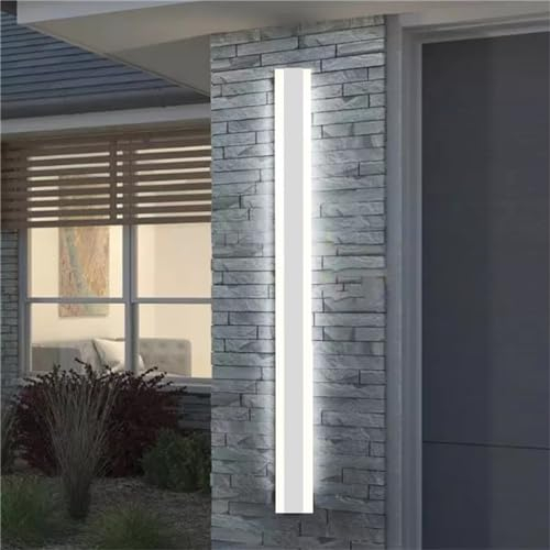 LED Aussen/Innen Wandleuchte mit Fernbedienung Dimmbare Weiß Wandlampen Garten Außenwandleuchte Kaltes Weiß/Warmes Licht/Neutrales Außenlampe Moderne Flur Wandbeleuchtung IP65 (Weiß Licht,60cm 38W)
